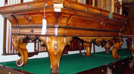 Restored August Junglut Eureka, restored antique pool table