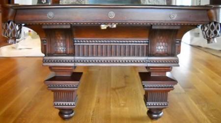 Oak Version: Antique Jewel pool table, fully restored