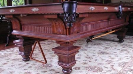 Oak Version: Restored antique Jewel pool table