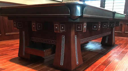 Antique "The Kling": a billiard/pool table after restoration