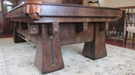 Restored Kling antique billiards table