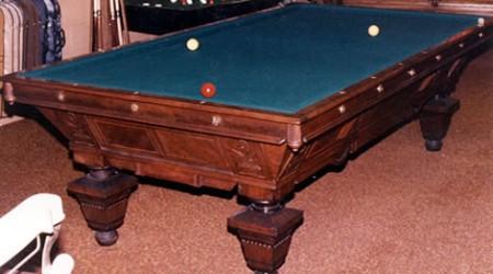 Restored Brunswick Manhattan billiards table