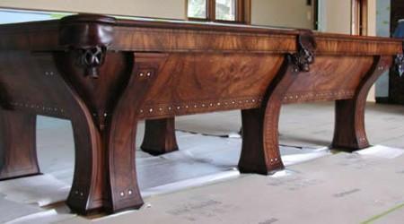 Restored Marquette billiards table