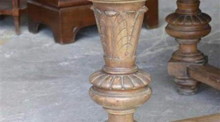 Ornate carvings of antique Marseille pool table legs