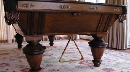 Restored antique Brunswick Narragansett pool table