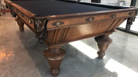 Restored antique Brunswick Narragansett billiards table