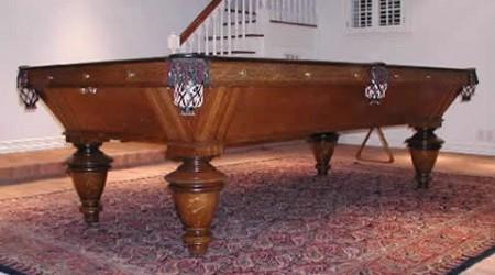 Restored antique Brunswick Narragansett billiards/pool table