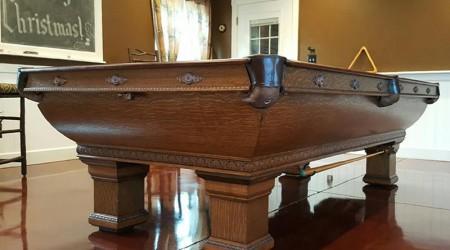 Restored antique Newport billiards table
