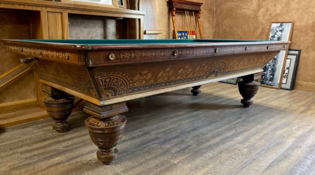 Fully restored "The Popular Pool" antique billiards table (for sale)