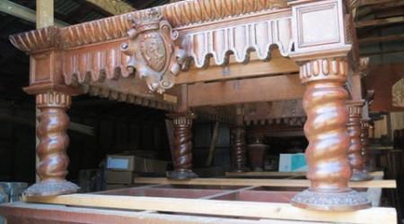 The Bandes Monarch billiard table before restoration