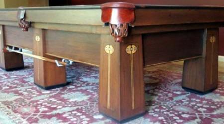 Antique Regina billiard table, post restoration