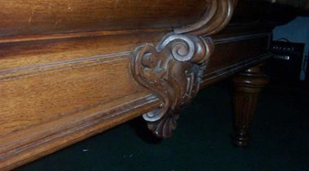 Schleiffer antique pool table carving