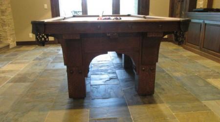 Fully restored pool table, the St. Bernard Mission
