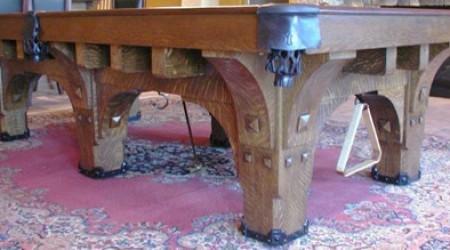 Photo of St. Bernard billiards table, fully restored