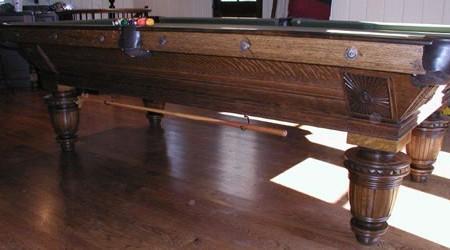 Antique billiards table Sunburst Union League, fully restored