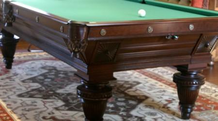 Restored Sunburst Union League antique pool/billiard table