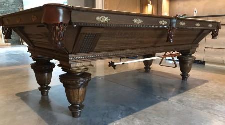 Improved Union League restored antique billiards table