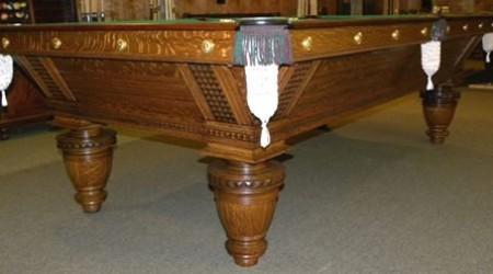 Improved Union League pool table, restored antique