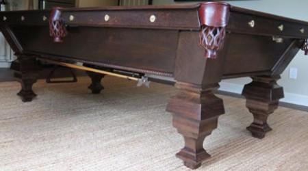 The Universal, an antique pool table restored by Billiard Restoration