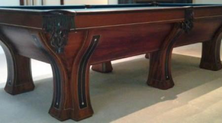 Setup of a restored Westminster antique pool table