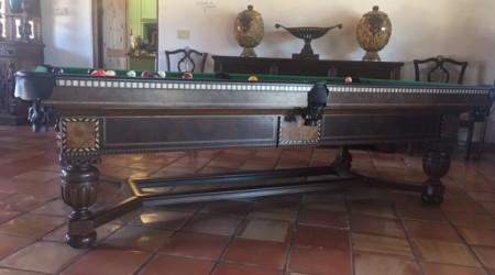 Restoration project; Elizabethan antique billiard table