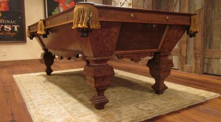 Restoration antique Charles Schulenburg Inlaid billiards table