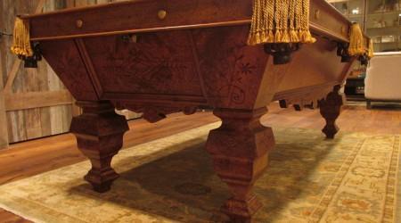 Restored antique Charles Schulenburg Inlaid pool table