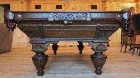 The Carved Brunswick billiards table, fully restored