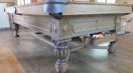 Antique Elizathan II billiard/pool table, fully restored