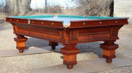 Emanuel Brunswick Jewel - full angled view of antique pool table