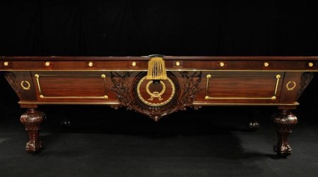 For sale: 24K Gold Oliver Briggs Custom billiards table
