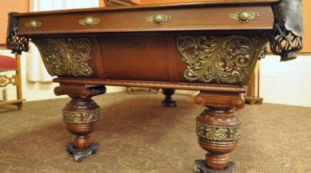 Professionally restored B.A. Stevens Great Northern antique billiards table