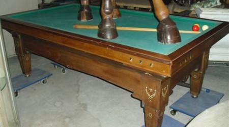 The Bordeaux, antique pool table
