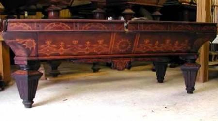 Restored Brunswick and Company qntique billiards table