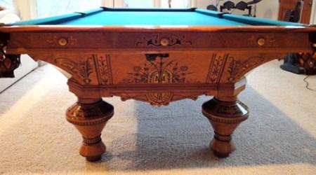 Restored Brunswick & Company II billiards table
