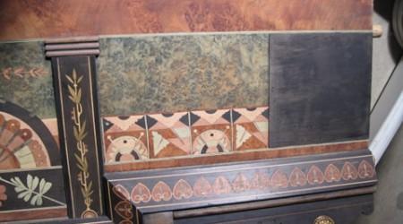Restored detailing of a Brunswick Balke Expo pool table