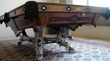 The Champion, fully restored antique Brunswick billiards table