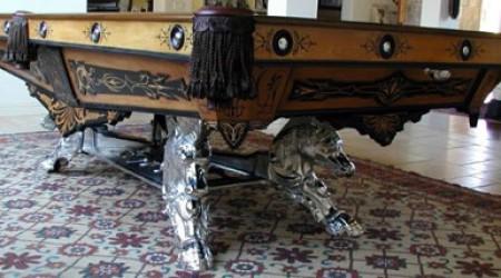The Champion, restored antique Brunswick billiards table