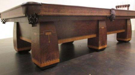 Restored antique Conqueror billiards table