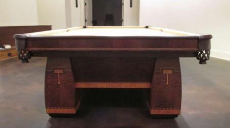 Billiards table, The Conqueror, fully restored (end view)
