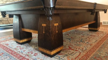 After restoration: "The Conqueror" antique billiards table