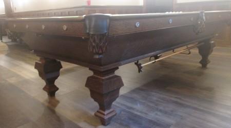 Professional restoration of an antique Delaware billiards table