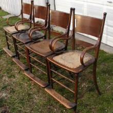 1890s restored pool table chairs