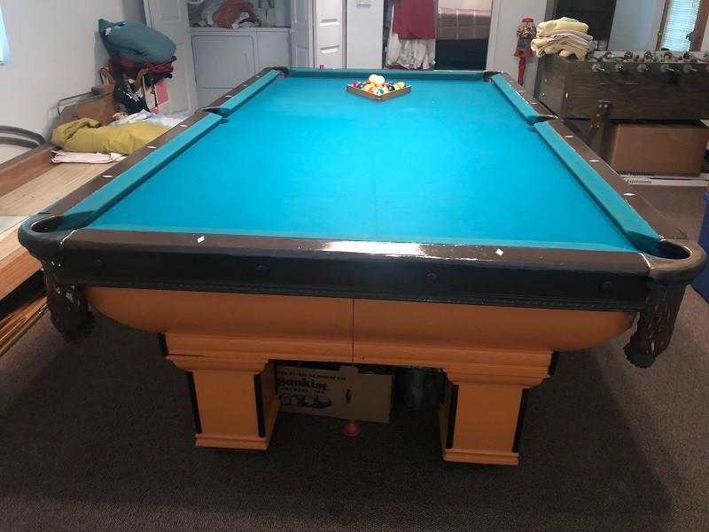 The Newport - Antique billiard table done wrong (end view)