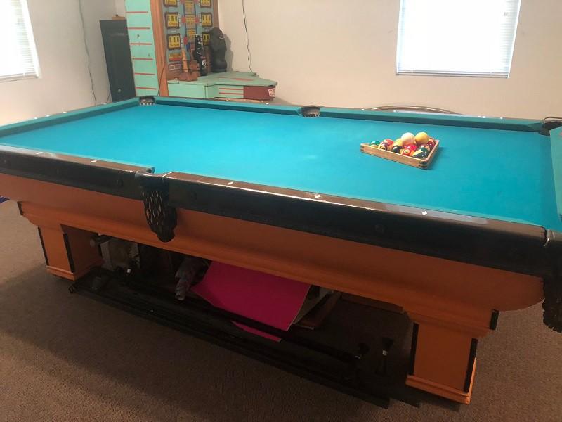 The Newport - Antique billiard table done wrong (side view)