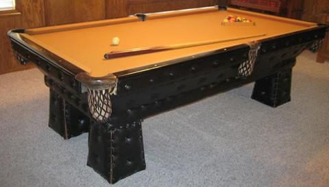 Damaged billiards table