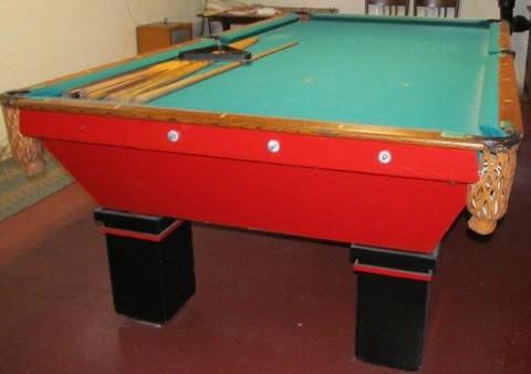 Damaged Brunswick Mikado pool table