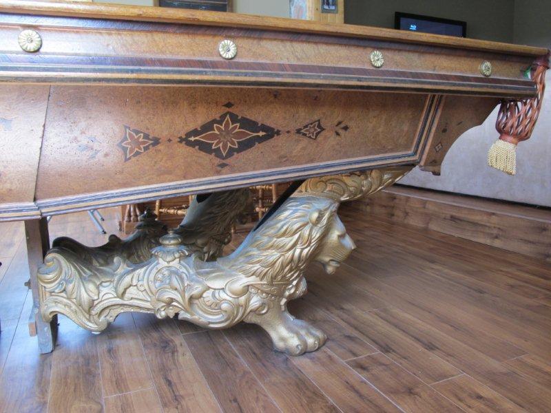 Damaged antique pool table Modified Monarch